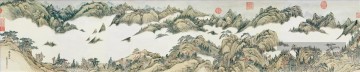 Qian weicheng Montagne en clauds chinois traditionnel Peinture à l'huile